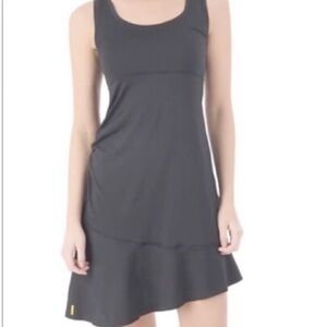 3/25$💥 Lole Dress asymmetrical Activewear dark gray midi Women Medium sport